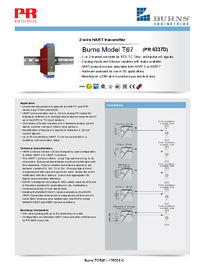 Thumbnail of document Data Sheet - T67 2-Wire HART Transmitter